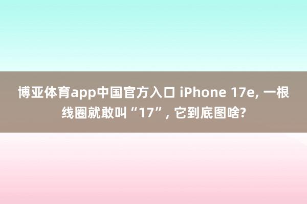 博亚体育app中国官方入口 iPhone 17e， 一根线圈就敢叫“17”， 它到底图啥?