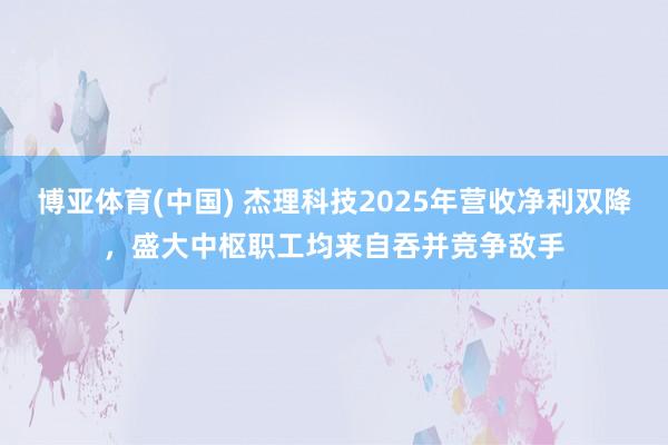博亚体育(中国) 杰理科技2025年营收净利双降，盛大中枢职工均来自吞并竞争敌手