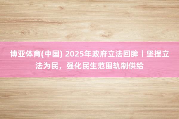 博亚体育(中国) 2025年政府立法回眸丨坚捏立法为民，强化民生范围轨制供给