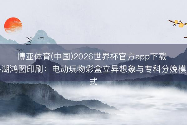 博亚体育(中国)2026世界杯官方app下载 平湖鸿图印刷：电动玩物彩盒立异想象与专科分娩模式