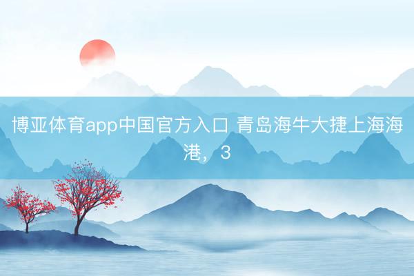 博亚体育app中国官方入口 青岛海牛大捷上海海港，3