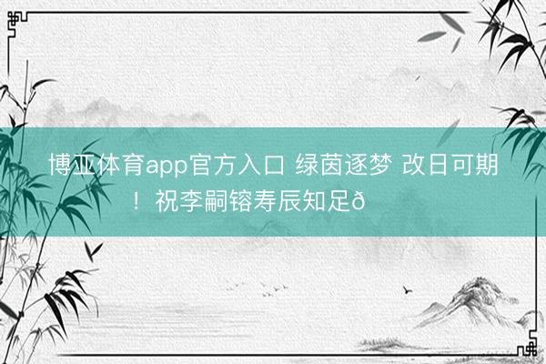 博亚体育app官方入口 绿茵逐梦 改日可期！祝李嗣镕寿辰知足🎂