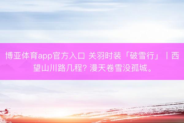 博亚体育app官方入口 关羽时装「破雪行」丨西望山川路几程? 漫天卷雪没孤城。