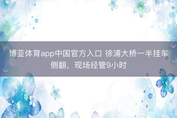 博亚体育app中国官方入口 徐浦大桥一半挂车侧翻，现场经管9小时